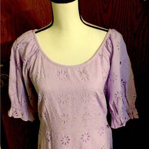 Ann Taylor purple dress with puff sleeves New Never worn